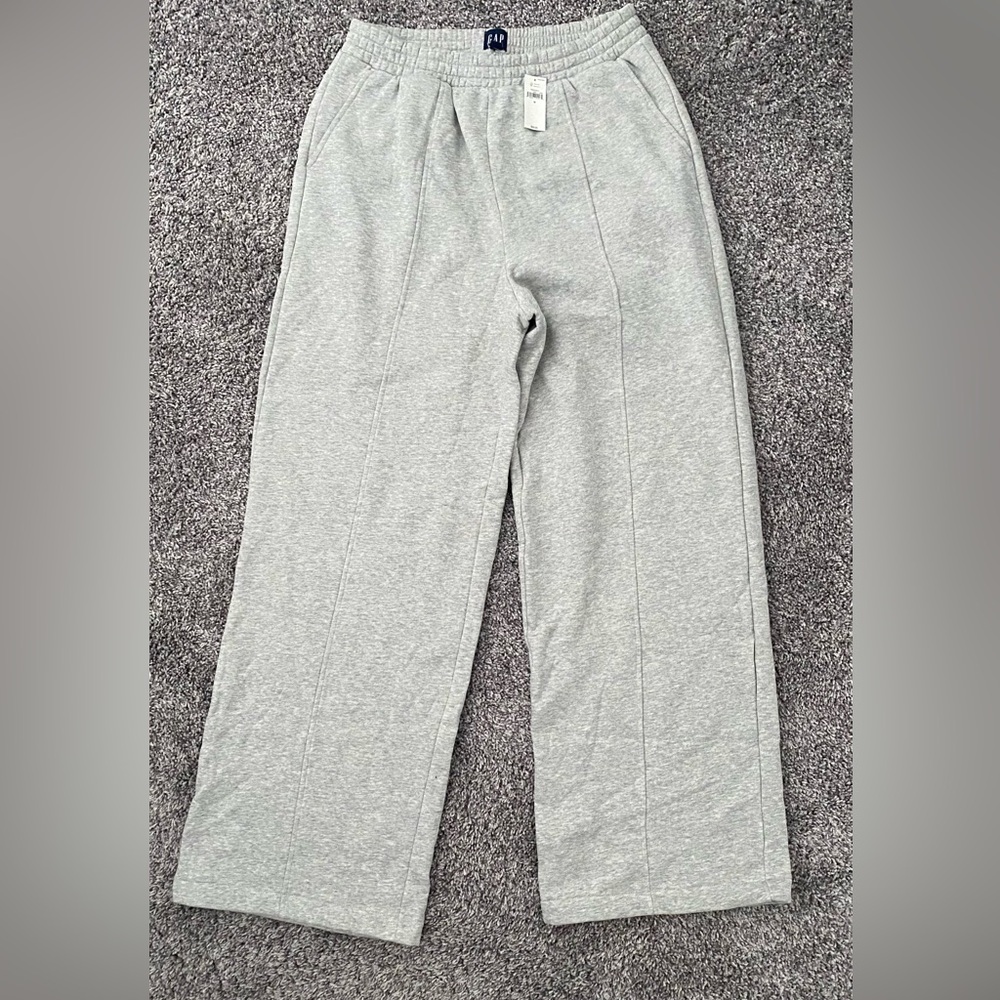 Gap Vintage Soft Seamed Wide-Leg Sweatpants Light Heather Grey NEW Size Medium